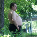 man with large belly